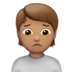 Person Frowning: Medium Skin Tone Emoji Copy Paste ― 🙍🏽 - apple