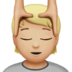 Person Getting Massage: Medium-light Skin Tone Emoji Copy Paste ― 💆🏼 - apple