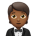 Person In Tuxedo: Medium-dark Skin Tone Emoji Copy Paste ― 🤵🏾 - apple