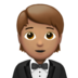 Person In Tuxedo: Medium Skin Tone Emoji Copy Paste ― 🤵🏽 - apple