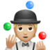 Person Juggling: Medium-light Skin Tone Emoji Copy Paste ― 🤹🏼 - apple