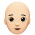 Person: Light Skin Tone, Bald Emoji Copy Paste ― 🧑🏻‍🦲 - apple