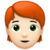 Person: Light Skin Tone, Red Hair Emoji Copy Paste ― 🧑🏻‍🦰 - apple