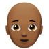 Person: Medium-dark Skin Tone, Bald Emoji Copy Paste ― 🧑🏾‍🦲 - apple