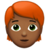 Person: Medium-dark Skin Tone, Red Hair Emoji Copy Paste ― 🧑🏾‍🦰 - apple
