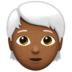 Person: Medium-dark Skin Tone, White Hair Emoji Copy Paste ― 🧑🏾‍🦳 - apple