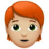 Person: Medium-light Skin Tone, Red Hair Emoji Copy Paste ― 🧑🏼‍🦰 - apple