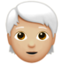 Person: Medium-light Skin Tone, White Hair Emoji Copy Paste ― 🧑🏼‍🦳 - apple