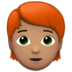 Person: Medium Skin Tone, Red Hair Emoji Copy Paste ― 🧑🏽‍🦰 - apple