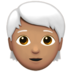 Person: Medium Skin Tone, White Hair Emoji Copy Paste ― 🧑🏽‍🦳 - apple