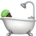 Person Taking Bath: Dark Skin Tone Emoji Copy Paste ― 🛀🏿 - apple