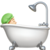 Person Taking Bath: Light Skin Tone Emoji Copy Paste ― 🛀🏻 - apple
