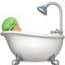 Person Taking Bath: Medium-light Skin Tone Emoji Copy Paste ― 🛀🏼 - apple