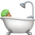 Person Taking Bath: Medium Skin Tone Emoji Copy Paste ― 🛀🏽 - apple