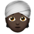 Person Wearing Turban: Dark Skin Tone Emoji Copy Paste ― 👳🏿 - apple
