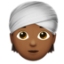 Person Wearing Turban: Medium-dark Skin Tone Emoji Copy Paste ― 👳🏾 - apple