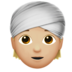 Person Wearing Turban: Medium-light Skin Tone Emoji Copy Paste ― 👳🏼 - apple
