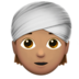 Person Wearing Turban: Medium Skin Tone Emoji Copy Paste ― 👳🏽 - apple
