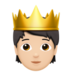 Person With Crown: Light Skin Tone Emoji Copy Paste ― 🫅🏻 - apple