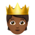 Person With Crown: Medium-dark Skin Tone Emoji Copy Paste ― 🫅🏾 - apple