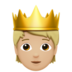 Person With Crown: Medium-light Skin Tone Emoji Copy Paste ― 🫅🏼 - apple