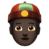 Person With Skullcap: Dark Skin Tone Emoji Copy Paste ― 👲🏿 - apple