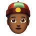 Person With Skullcap: Medium-dark Skin Tone Emoji Copy Paste ― 👲🏾 - apple