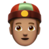 Person With Skullcap: Medium Skin Tone Emoji Copy Paste ― 👲🏽 - apple