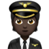 Pilot: Dark Skin Tone Emoji Copy Paste ― 🧑🏿‍✈ - apple