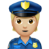 Police Officer: Medium-light Skin Tone Emoji Copy Paste ― 👮🏼 - apple