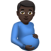 Pregnant Man: Dark Skin Tone Emoji Copy Paste ― 🫃🏿 - apple