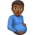 Pregnant Man: Medium-dark Skin Tone Emoji Copy Paste ― 🫃🏾 - apple