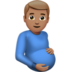 Pregnant Man: Medium Skin Tone Emoji Copy Paste ― 🫃🏽 - apple
