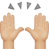 Raising Hands: Medium-light Skin Tone Emoji Copy Paste ― 🙌🏼 - apple