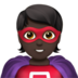 Superhero: Dark Skin Tone Emoji Copy Paste ― 🦸🏿 - apple
