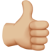 Thumbs Up: Medium-light Skin Tone Emoji Copy Paste ― 👍🏼 - apple