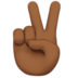Victory Hand: Medium-dark Skin Tone Emoji Copy Paste ― ✌🏾 - apple