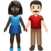 Woman And Man Holding Hands: Dark Skin Tone, Light Skin Tone Emoji Copy Paste ― 👩🏿‍🤝‍👨🏻 - apple