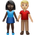 Woman And Man Holding Hands: Dark Skin Tone, Medium-light Skin Tone Emoji Copy Paste ― 👩🏿‍🤝‍👨🏼 - apple