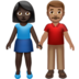 Woman And Man Holding Hands: Dark Skin Tone, Medium Skin Tone Emoji Copy Paste ― 👩🏿‍🤝‍👨🏽 - apple