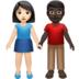 Woman And Man Holding Hands: Light Skin Tone, Dark Skin Tone Emoji Copy Paste ― 👩🏻‍🤝‍👨🏿 - apple