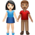 Woman And Man Holding Hands: Light Skin Tone, Medium Skin Tone Emoji Copy Paste ― 👩🏻‍🤝‍👨🏽 - apple