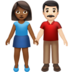 Woman And Man Holding Hands: Medium-dark Skin Tone, Light Skin Tone Emoji Copy Paste ― 👩🏾‍🤝‍👨🏻 - apple