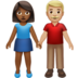 Woman And Man Holding Hands: Medium-dark Skin Tone, Medium-light Skin Tone Emoji Copy Paste ― 👩🏾‍🤝‍👨🏼 - apple