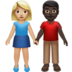 Woman And Man Holding Hands: Medium-light Skin Tone, Dark Skin Tone Emoji Copy Paste ― 👩🏼‍🤝‍👨🏿 - apple