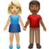 Woman And Man Holding Hands: Medium-light Skin Tone, Medium-dark Skin Tone Emoji Copy Paste ― 👩🏼‍🤝‍👨🏾 - apple