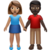 Woman And Man Holding Hands: Medium Skin Tone, Dark Skin Tone Emoji Copy Paste ― 👩🏽‍🤝‍👨🏿 - apple