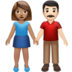 Woman And Man Holding Hands: Medium Skin Tone, Light Skin Tone Emoji Copy Paste ― 👩🏽‍🤝‍👨🏻 - apple