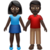 Woman And Man Holding Hands: Dark Skin Tone Emoji Copy Paste ― 👫🏿 - apple