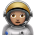 Woman Astronaut: Medium Skin Tone Emoji Copy Paste ― 👩🏽‍🚀 - apple